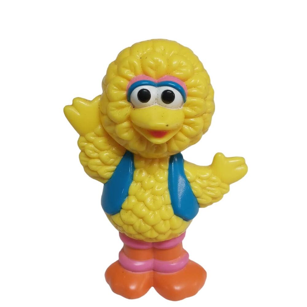 Sesame Street Elmos Big Bird Cake Topper Toy 3" 1996 Waving Jim HensonTYCO